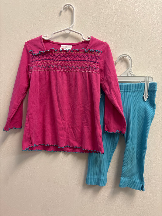 90 (3) Hanna Andersson Pink Blue Outfit