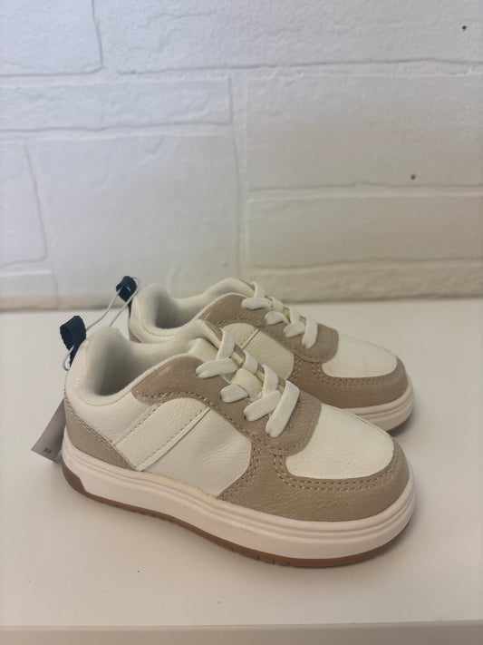 Size 6 Toddler New Tan White Slip Ons
