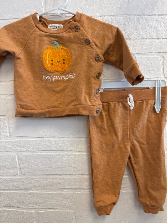 3-6m Rabbit + Bear Hey Pumpkin Sweat Set