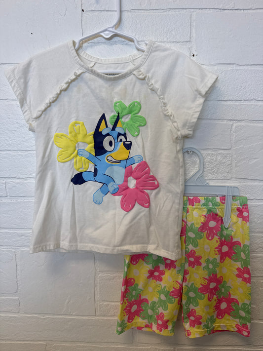 6 Bluey Yellow Floral Short Set