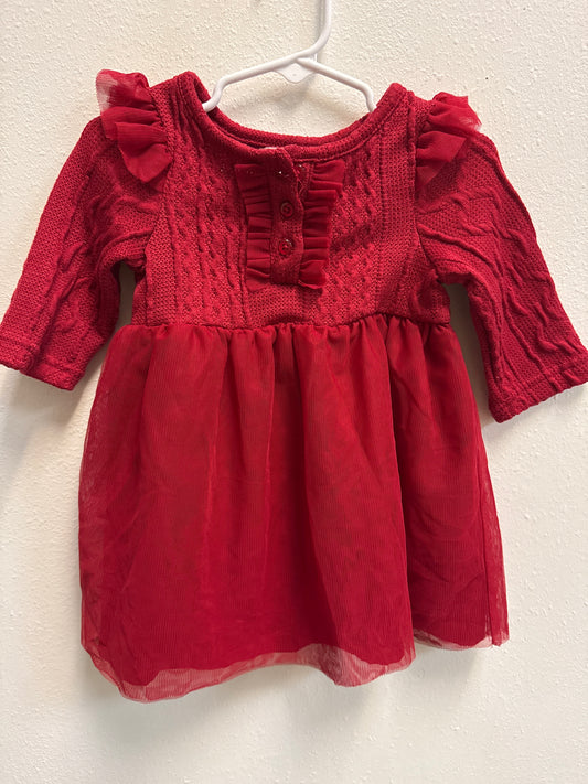 18m Red Sweater & Tulle Dress