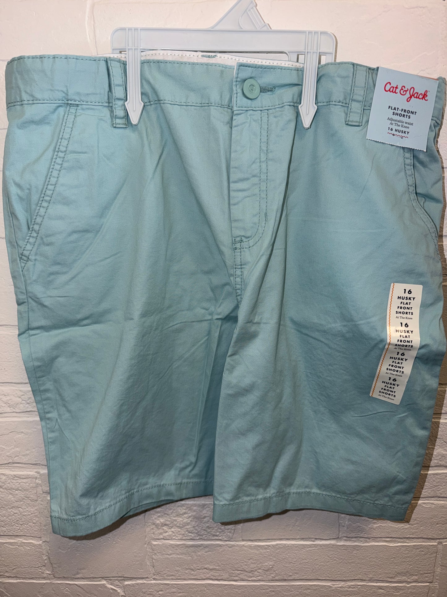 16 Husky NEW Flat Front Shorts Mint