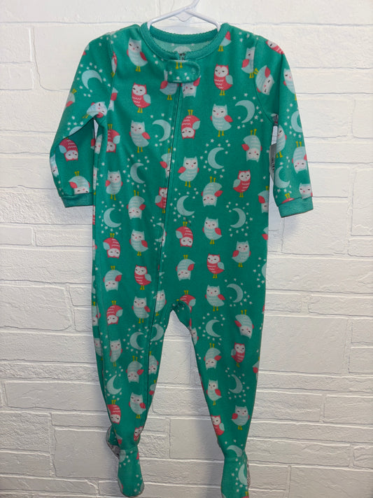 24m Green Fleece Owl Sleeper