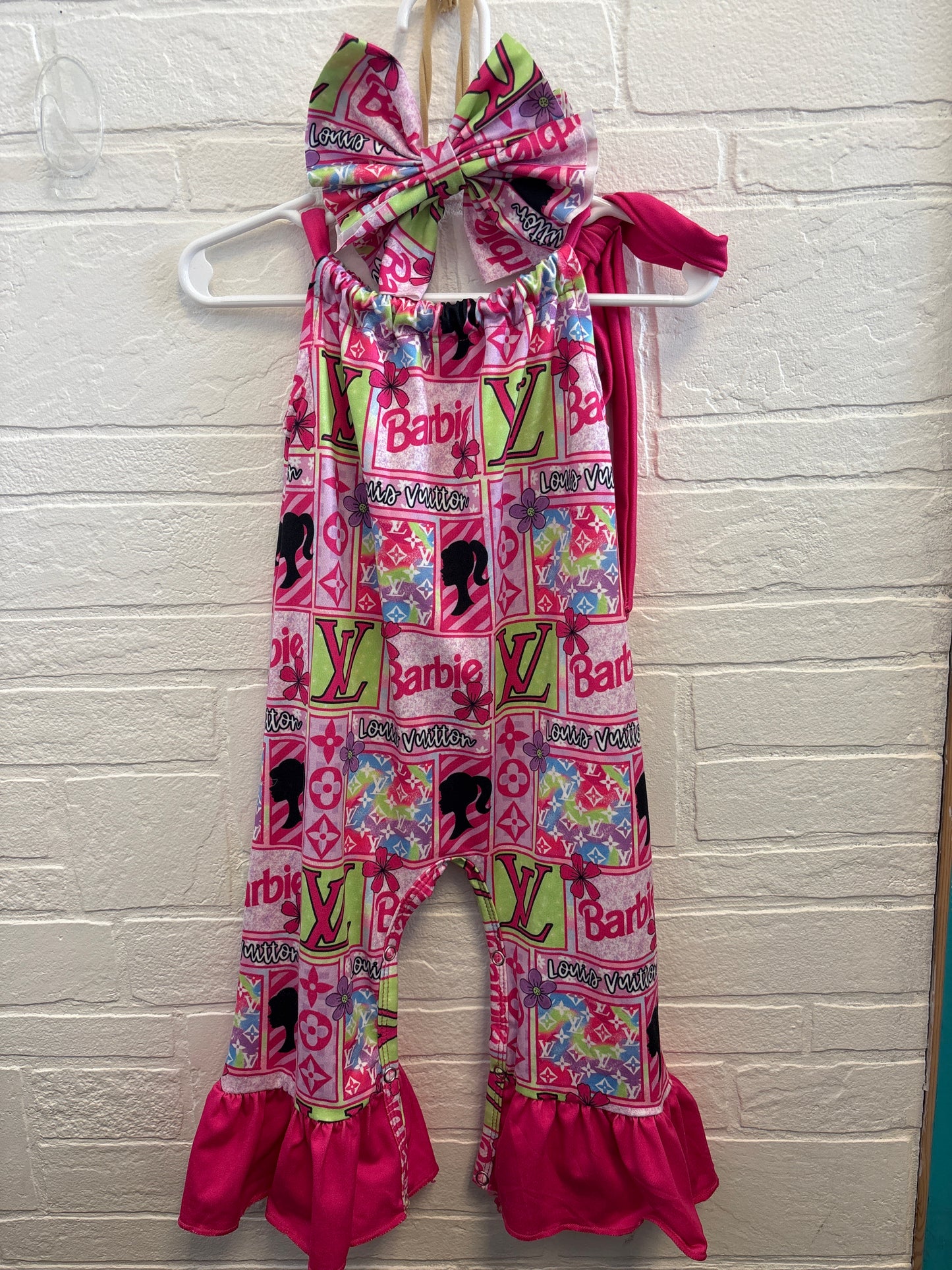 2T Boujee Barbie Romper + Bow
