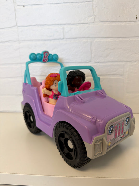 Fisher-Price Little People Barbie Beach Cruiser Toy Car with Music & 2 Figures