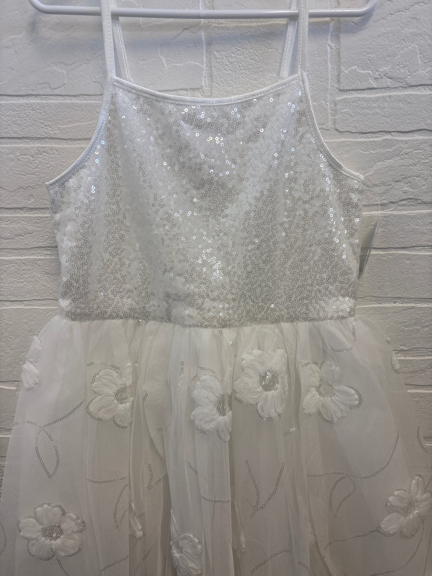 8 New White Sequin Tulle Dress