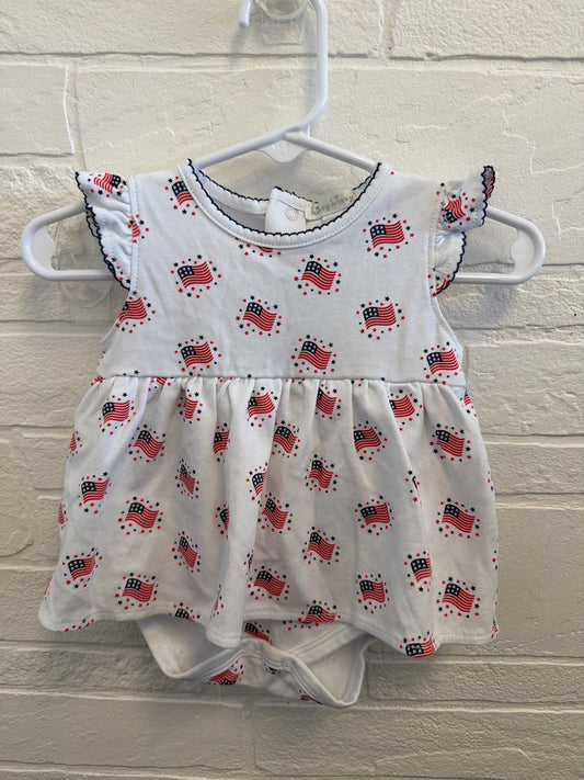 3-6m Kissy Kissy American Flag Romper Dress