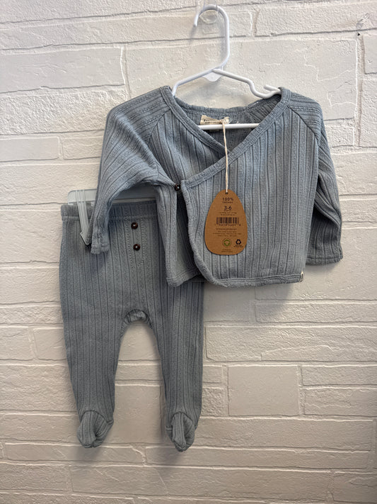 3-6m NEW Rabbit+Bear Blue Quilted Set