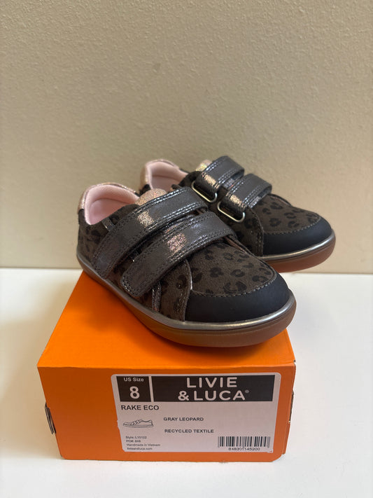 Size 8 New Livie Luca Rake Eco Gray Leopard