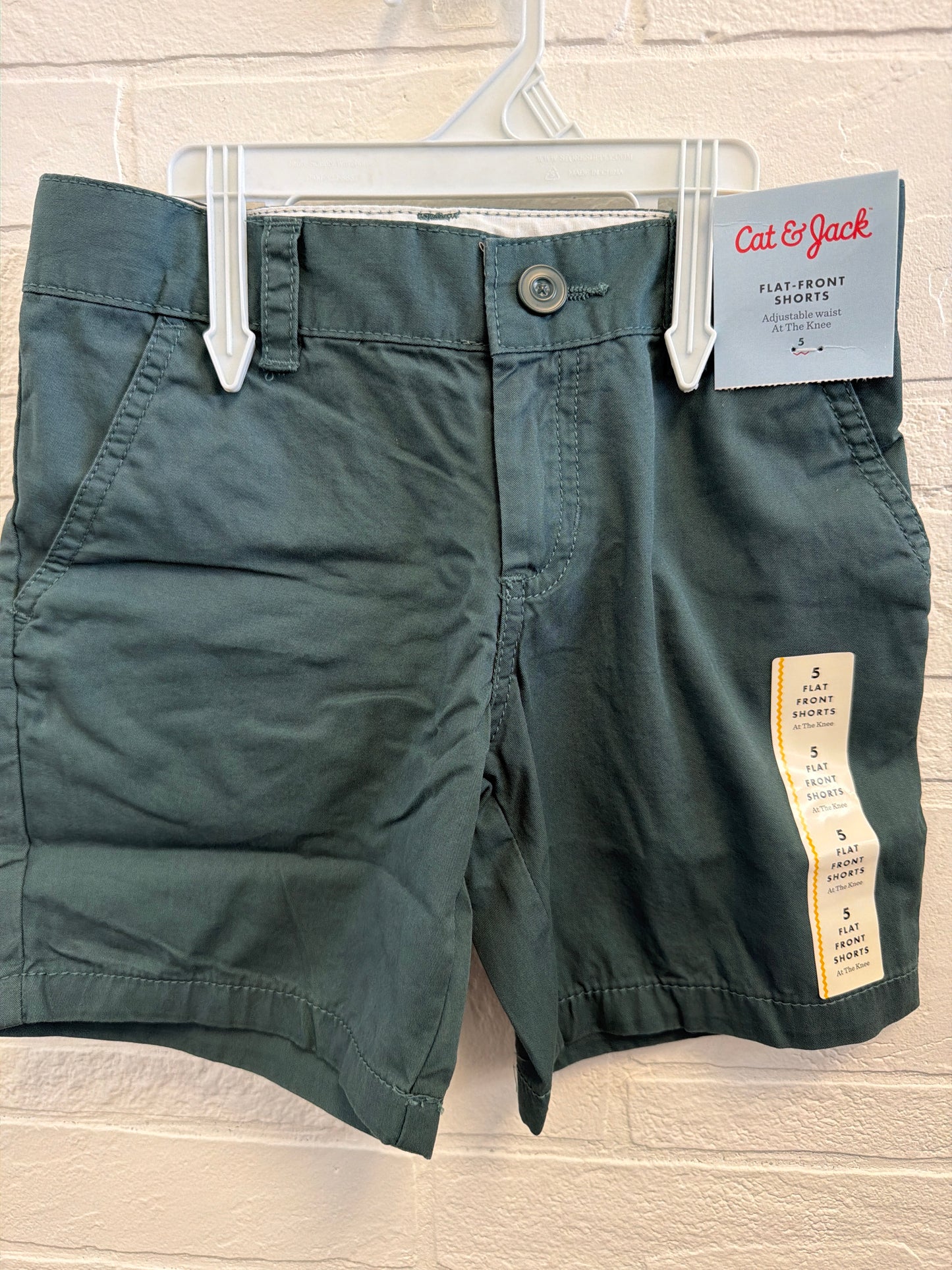 5 NEW Flat Front Shorts Olive Green