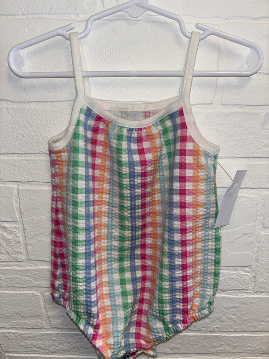 24m Colorful Plaid Romper Tank