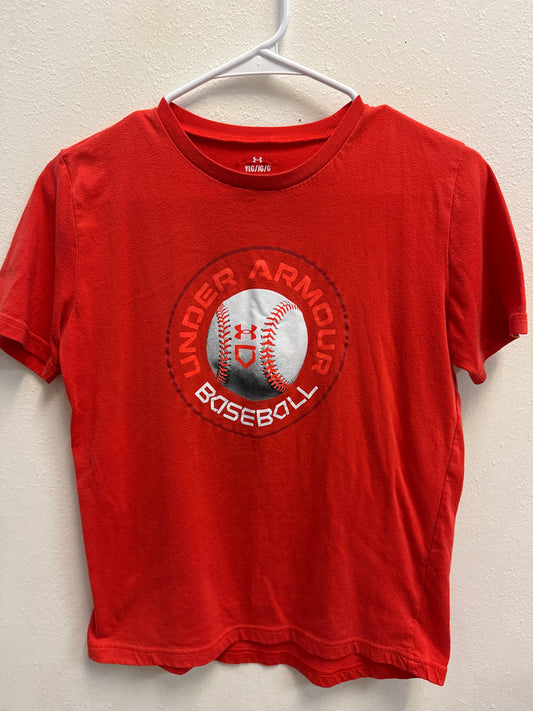 YLG Under Armour Red Baseball Tee