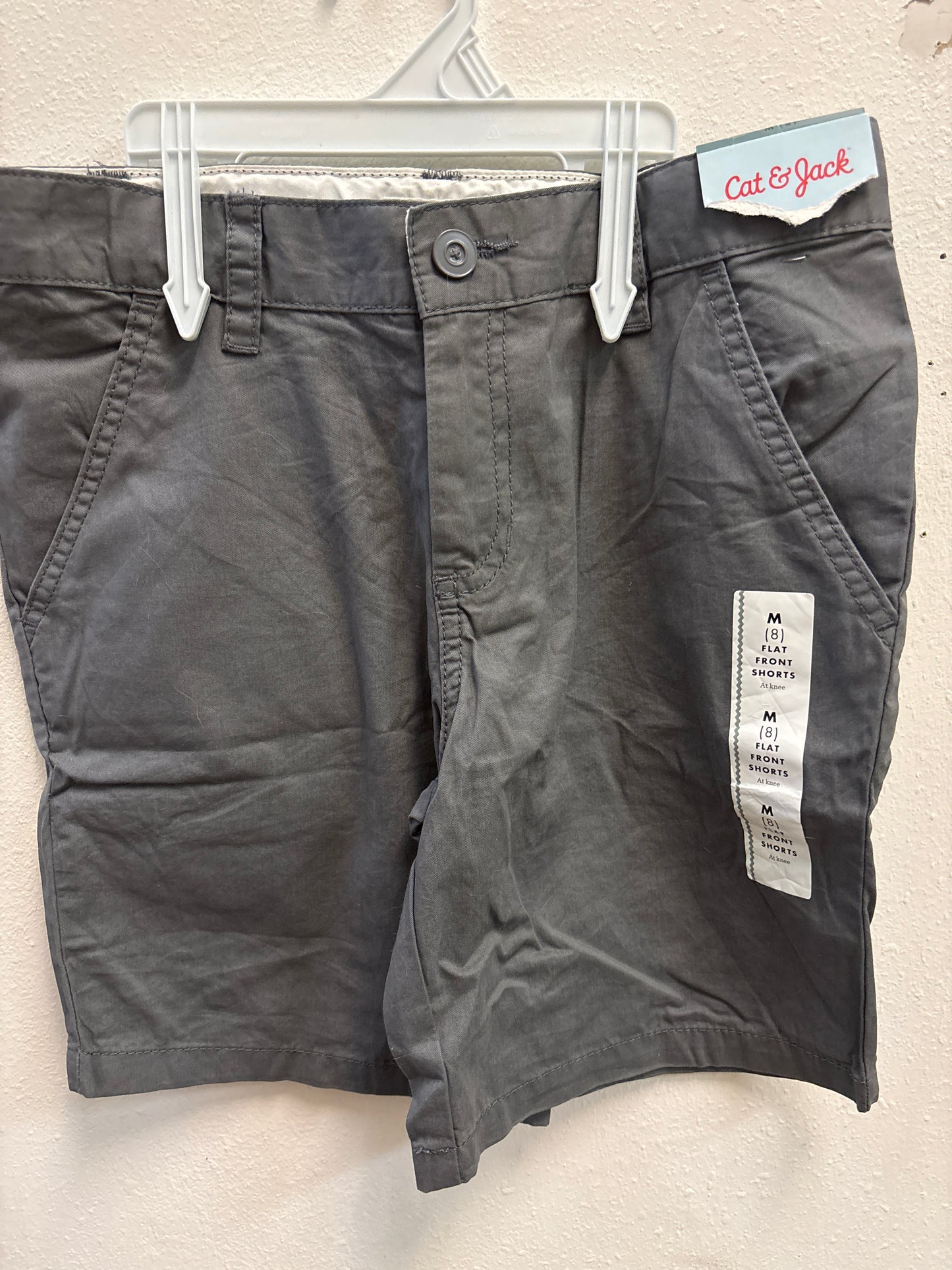 8 New Gray Flat Front Shorts