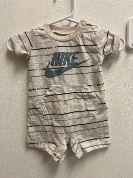 NB Nike Cream Gray Stripe Romper