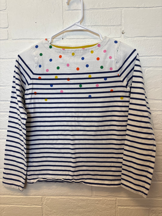 11-12 Mini Boden Dots + Stripes Tee
