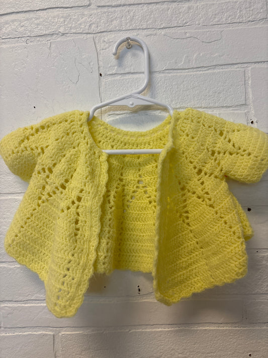 0-6m (no size) Vintage Yellow Open Sweater