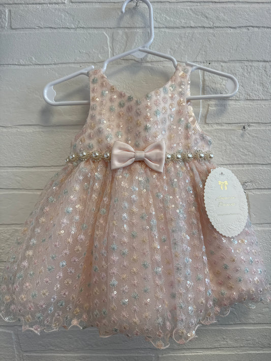 6m NEW American Princess Pink Fancy Pearl + Bow Dress