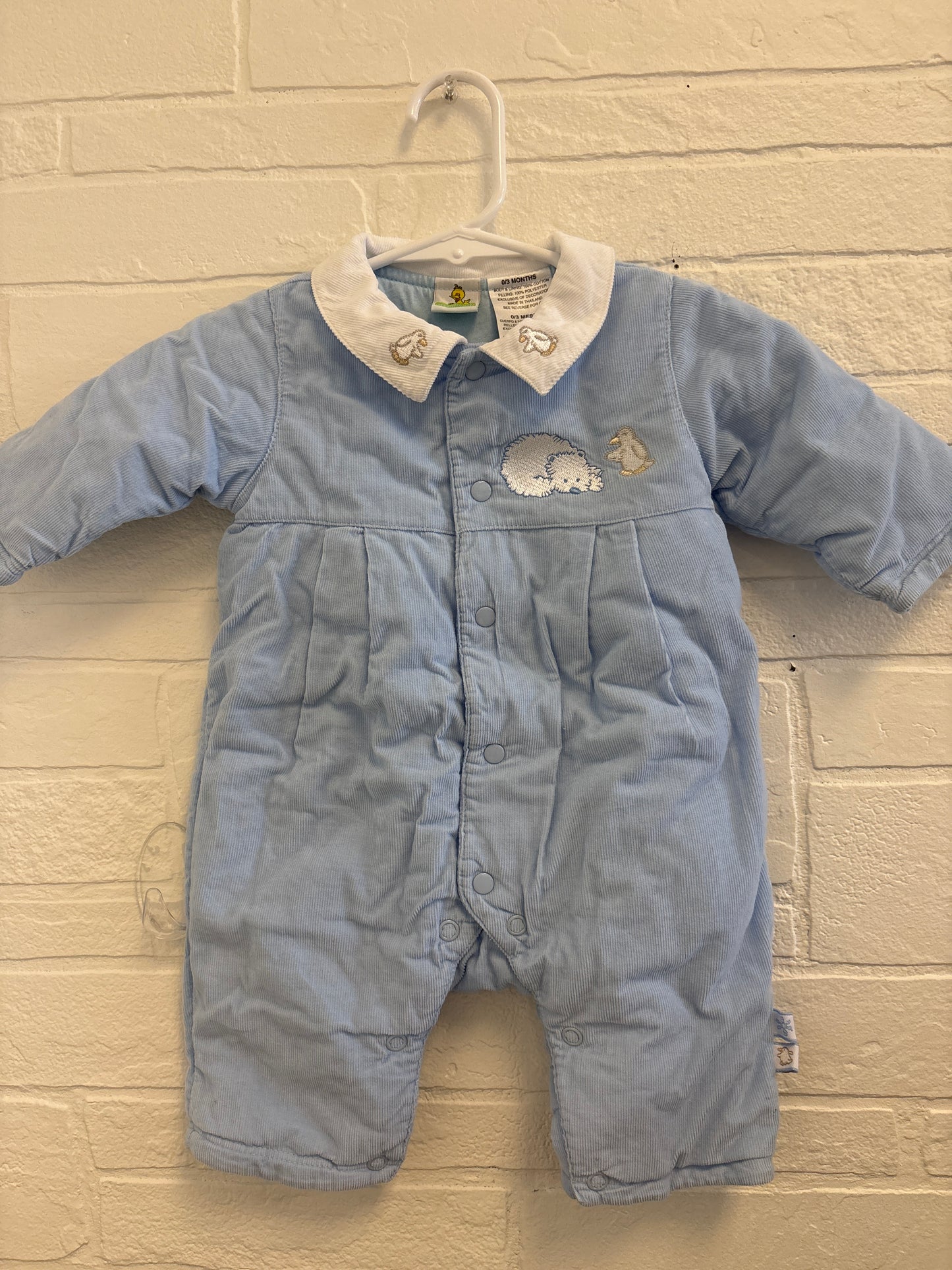 0-3m Vintage Blue Romper