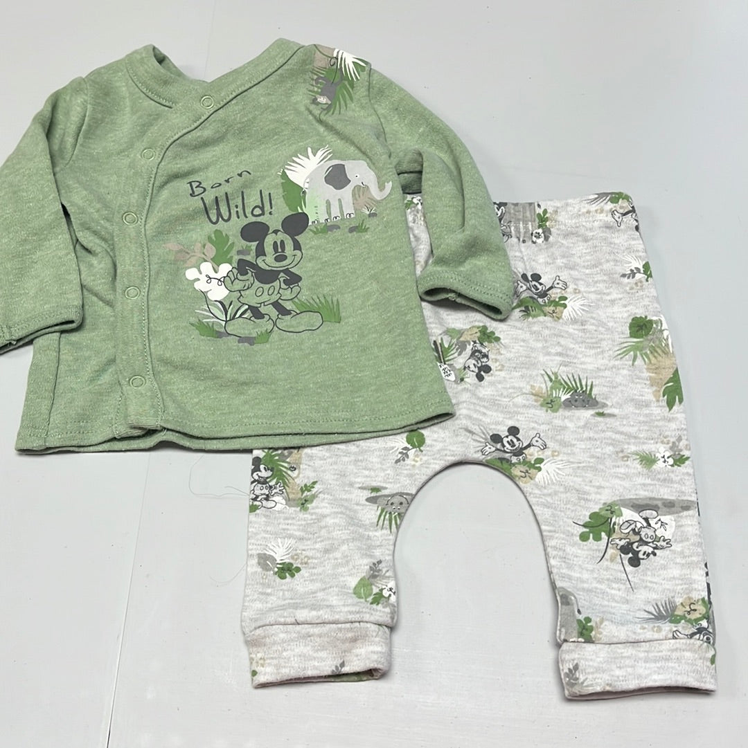 0-3m Born Wild Mickey Mouse Outfit