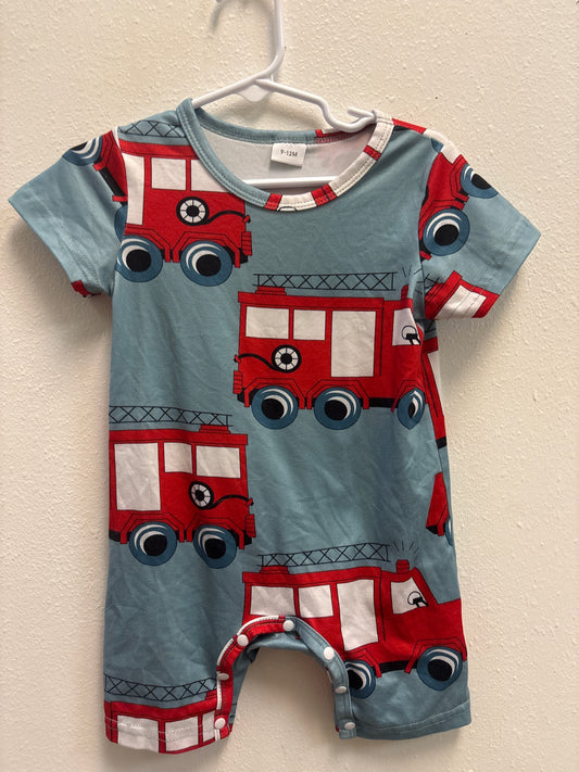 9-12m Firetruck Romper