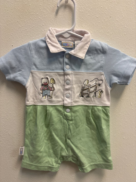 0-3m Vintage McBaby Pastel Bear Romper