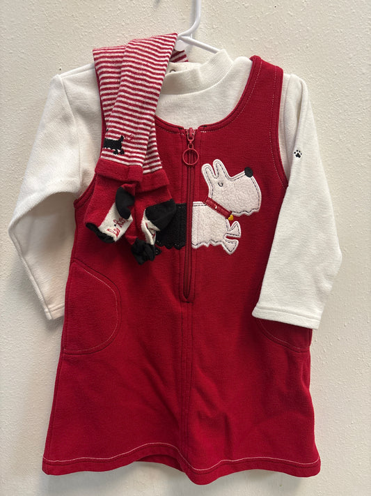 4T Vintage LeTop Scottie Dog Dress