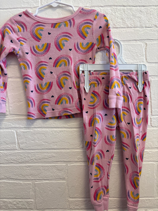 2t Pink Rainbow & Heart Long Sleeve Pajama