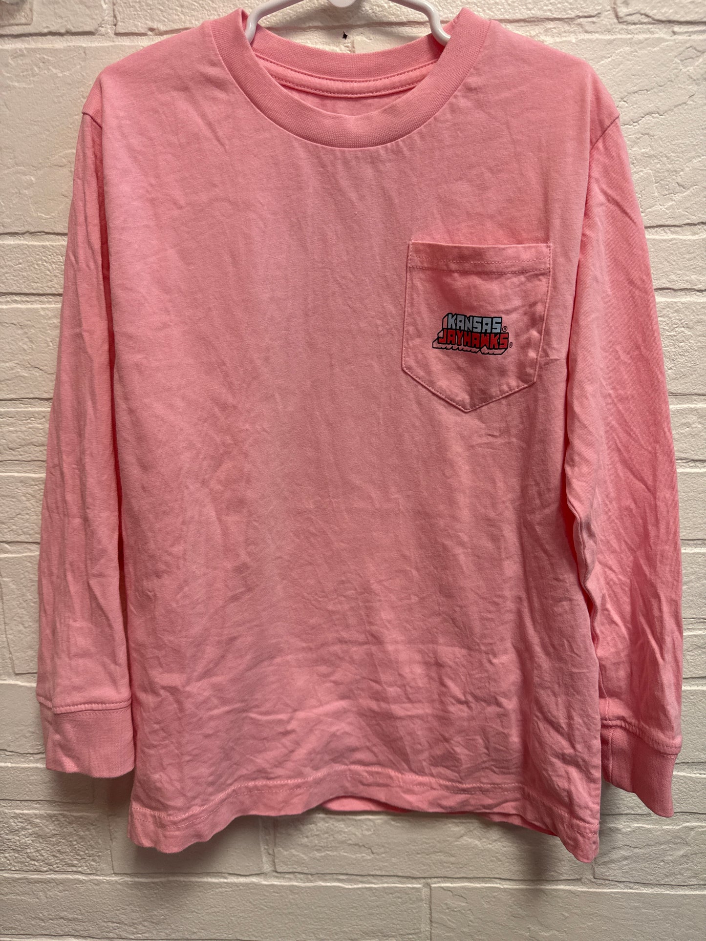 S(6-7) Pink Kansas Jayhawks Long Sleeve