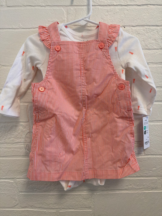 6-9m NEW Coral Striped Dress