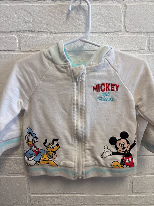 12m White Mickey & Friends Zip-Up Jacket