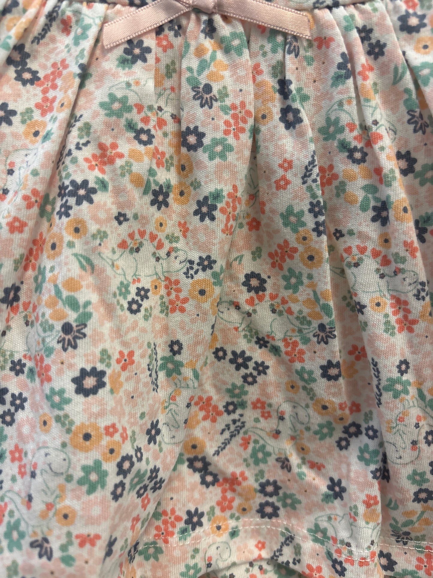0-3m New Dino Flowers Romper