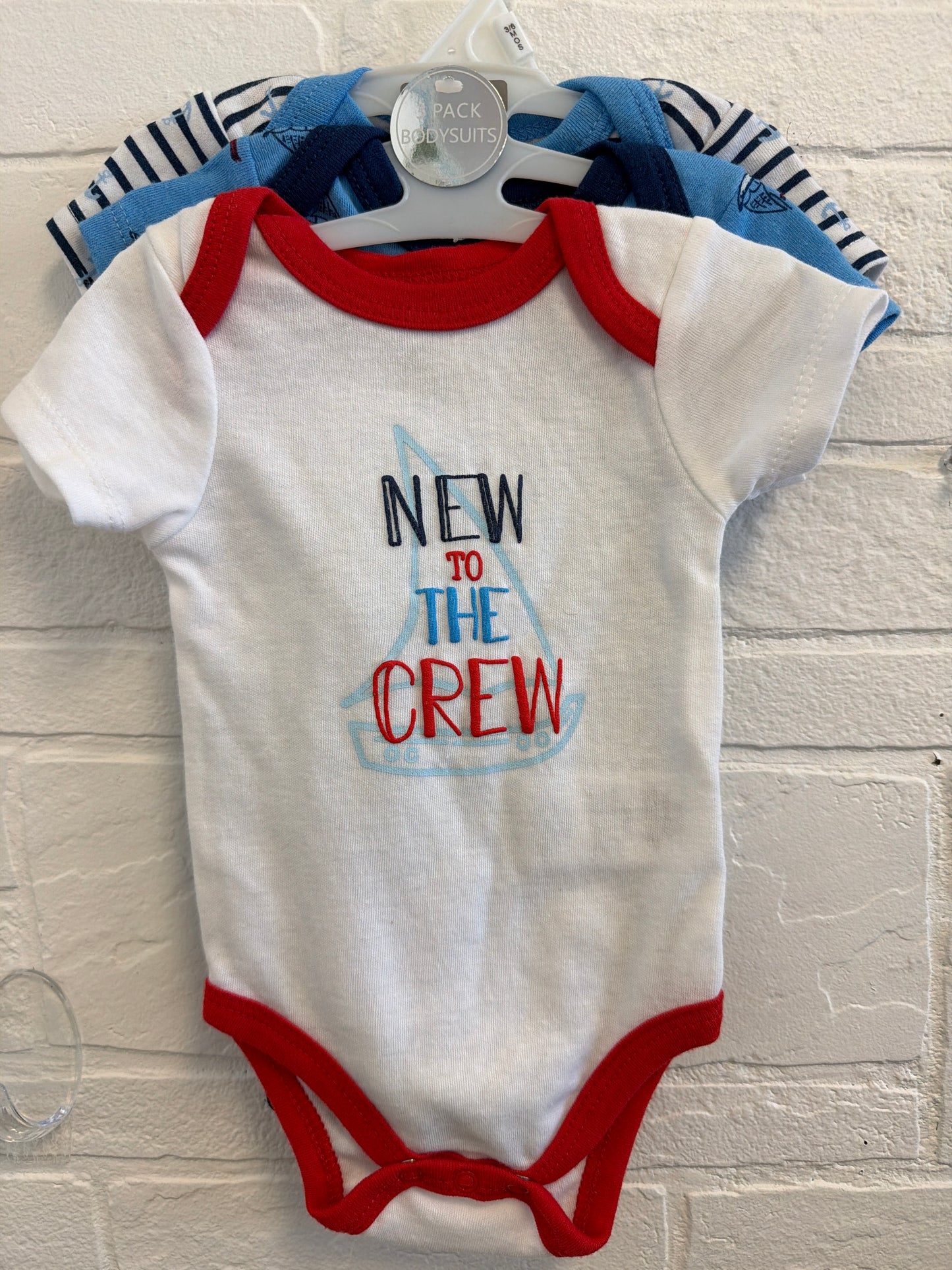 3-6m NEW New To The Crew 3pc Onesies