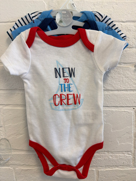 3-6m NEW New To The Crew 3pc Onesies