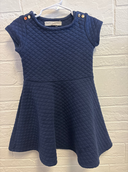 3T Hope & Henry Quilted Navy Dress