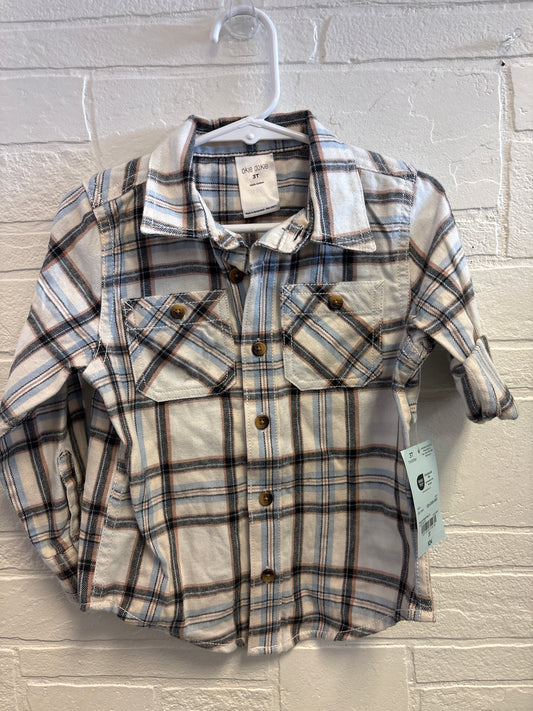 3T New Cream Plaid Flannel