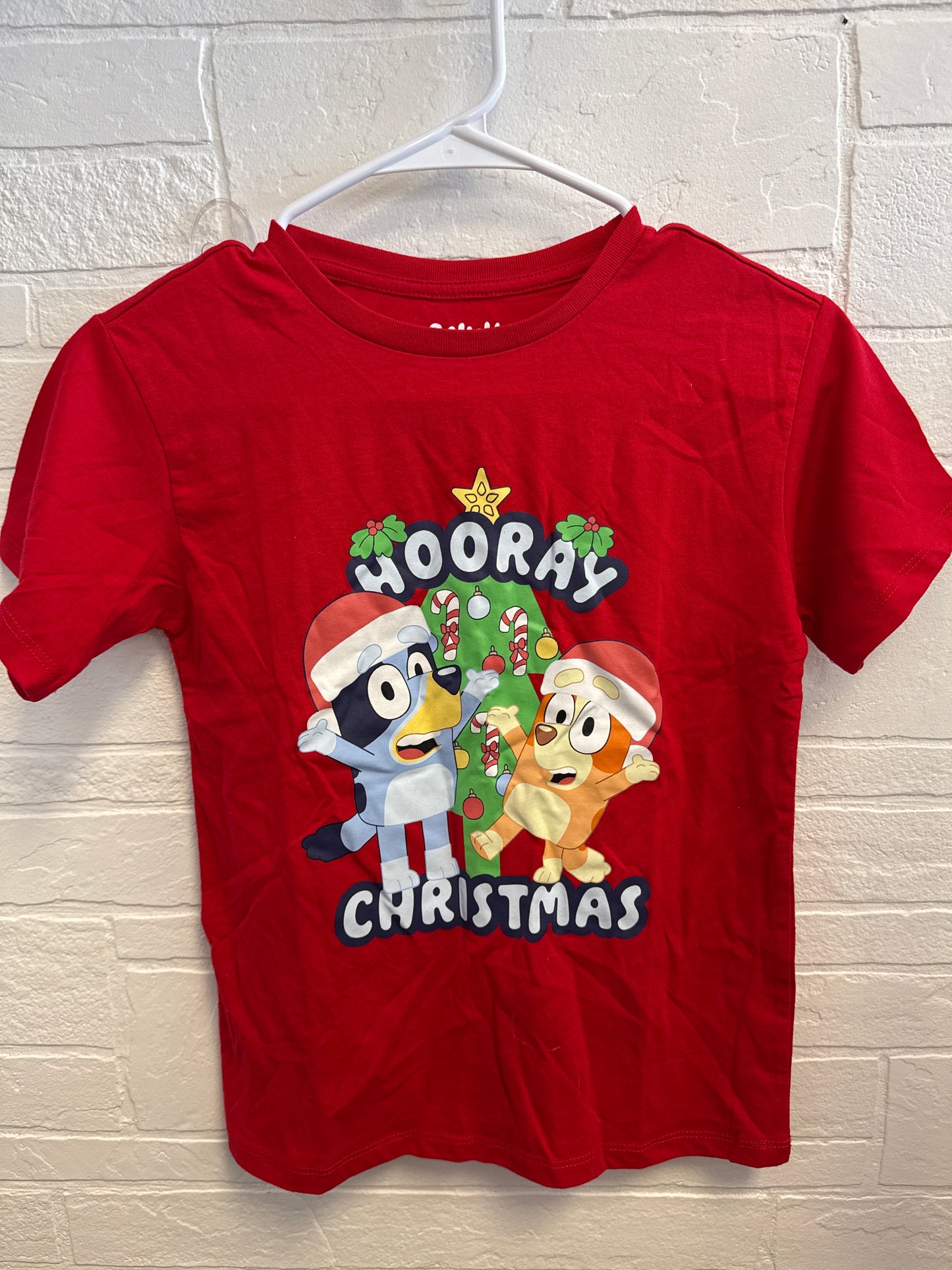 L(10-12) NEW Bluey Red Hooray Christmas Tee