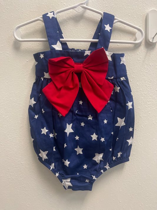 9m goodlad Blue Star + Red Bow Romper
