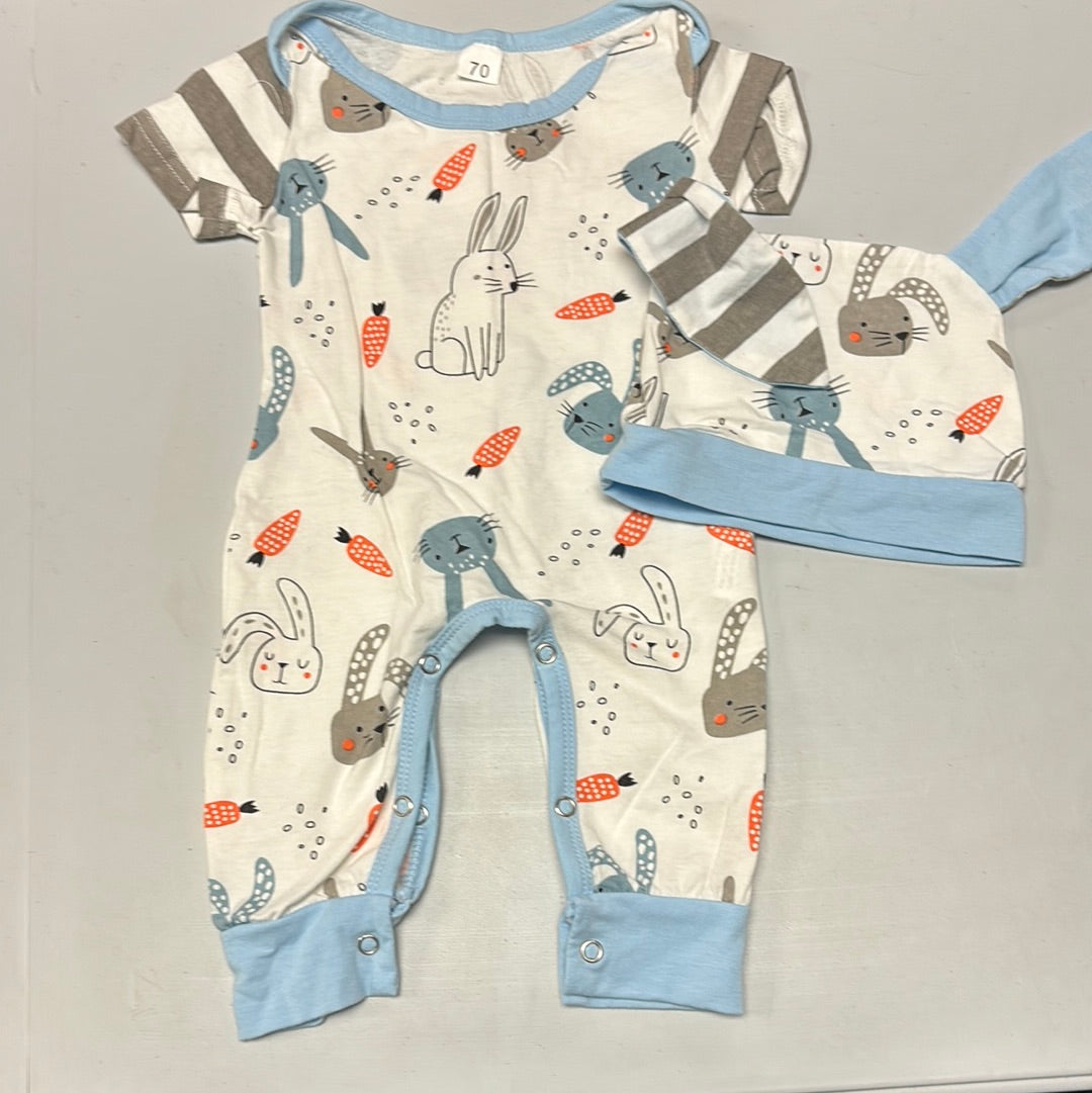 6m Blue Bunny Romper and Hat