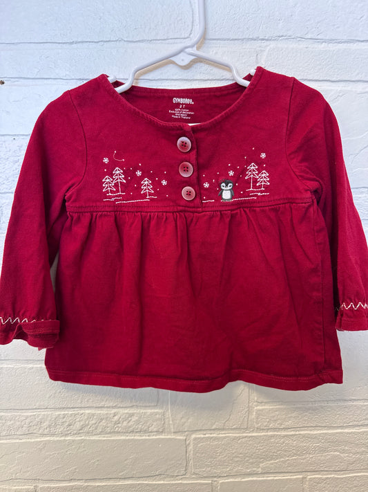 2t Gymboree Red Penguin 3/4 Sleeve Shirt