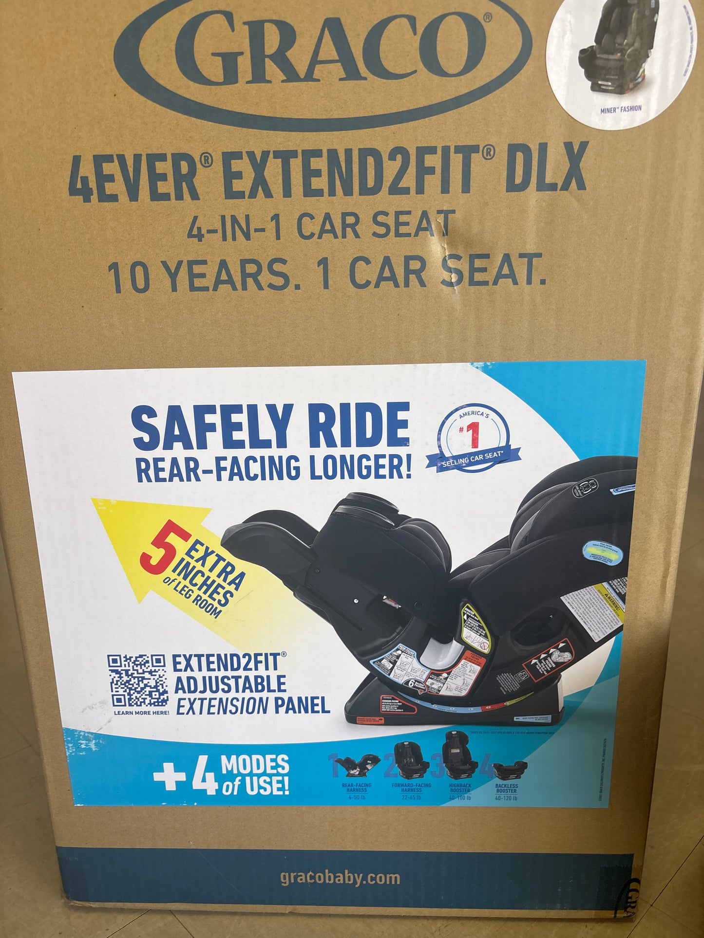 New Graco 4Ever Extend2Fit 4 in 1 Car Seat