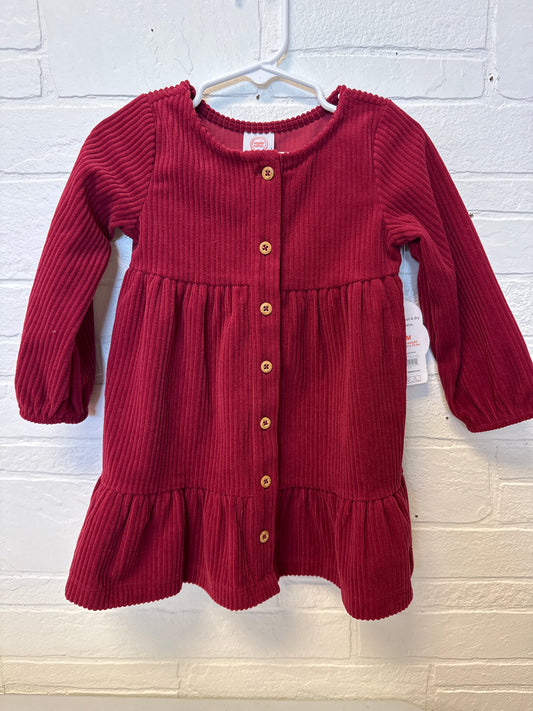 18M NWT Red Corduroy Button Down Dress