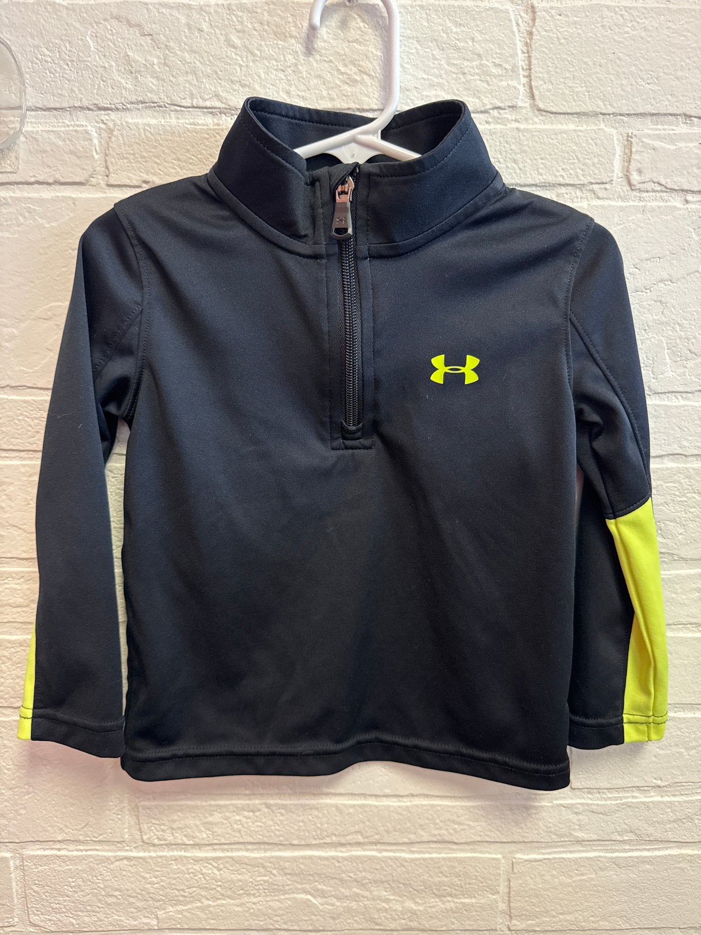 2t Under Armour Black + Yellow 1/4 Zip Pullover