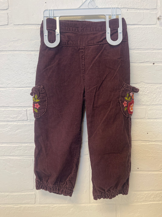 2t Gymboree Brown Corduroy Flower Jogger