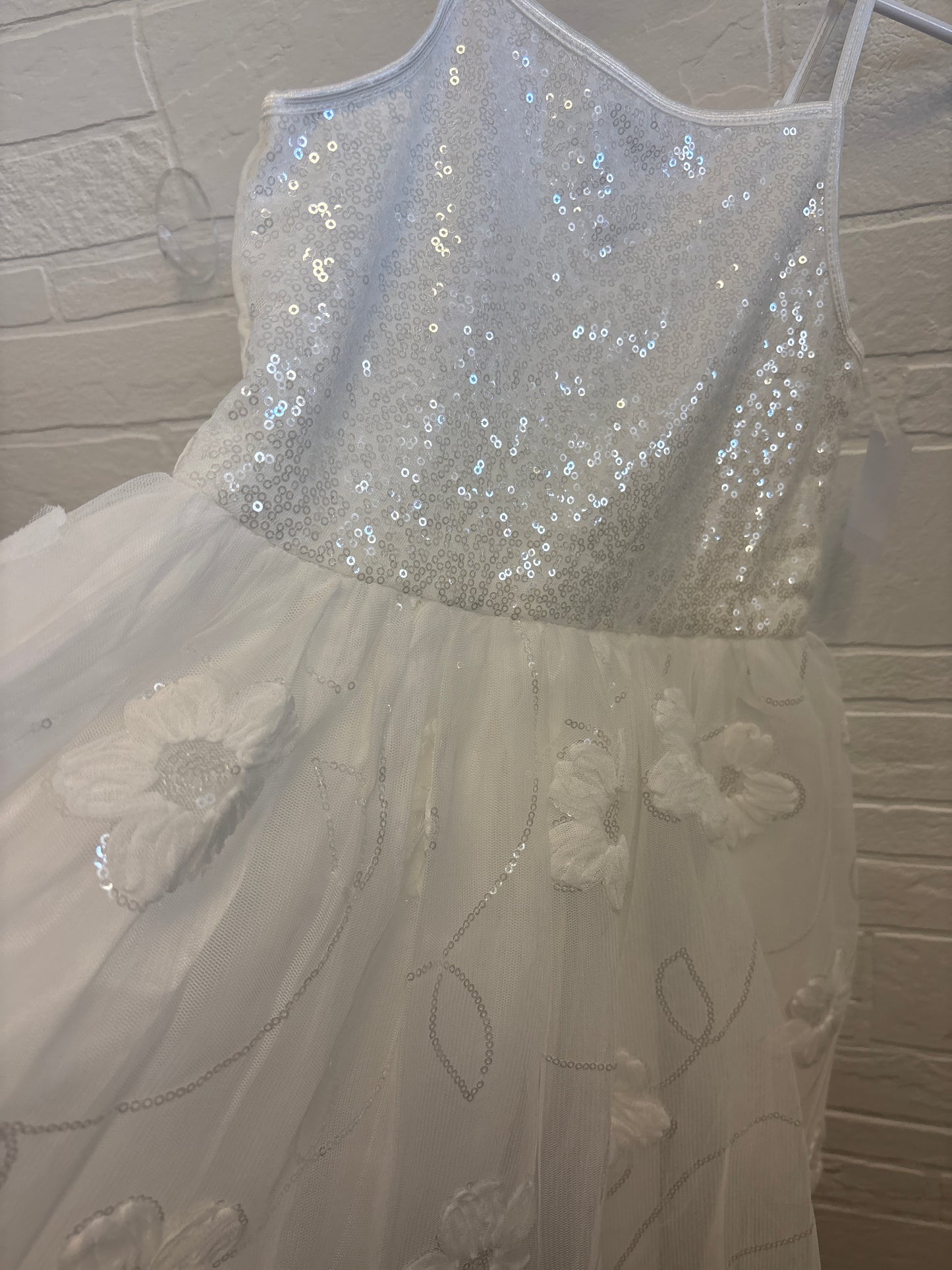 8 New White Sequin Tulle Dress