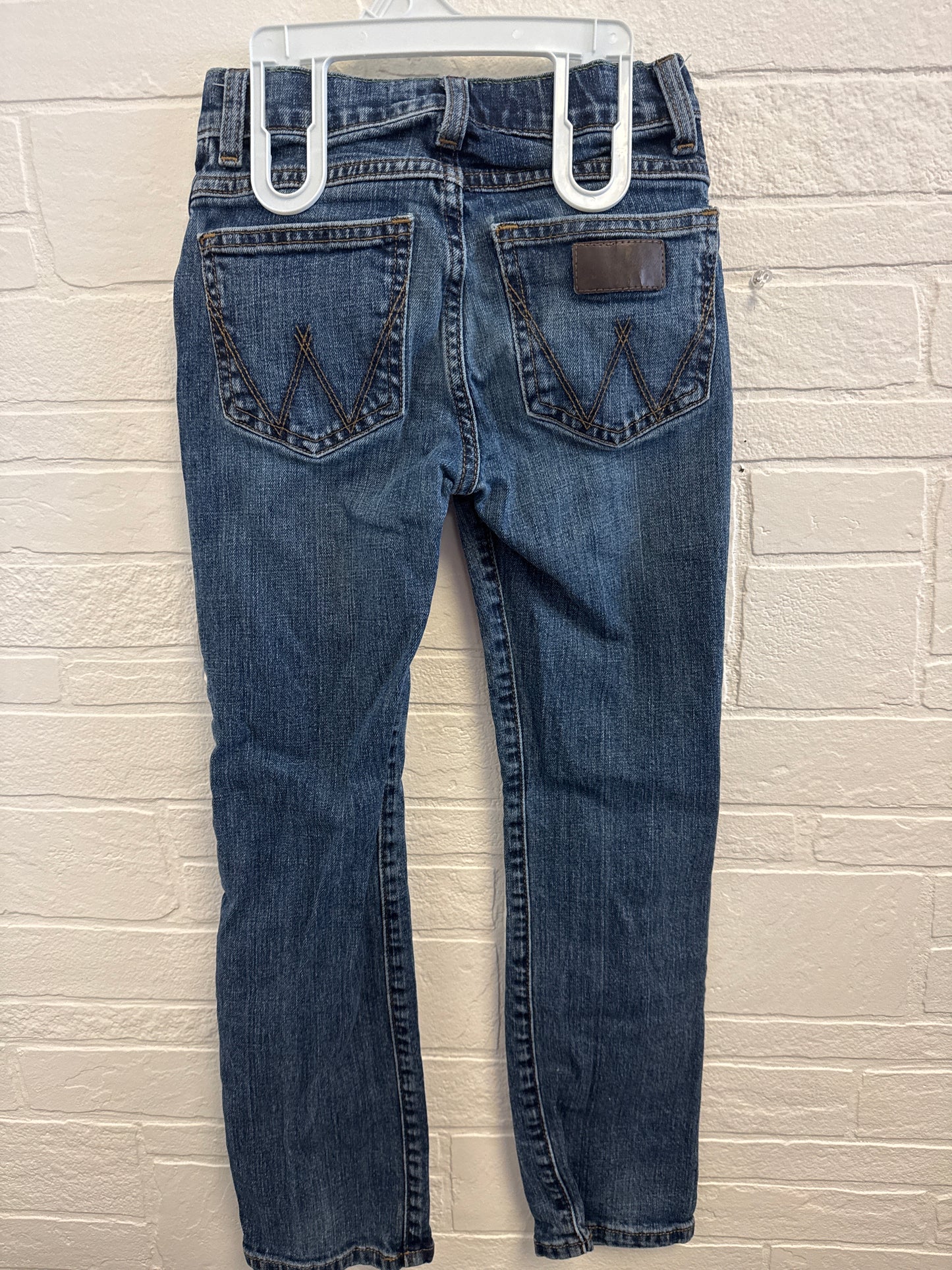 9 Slim Wrangler Retro Slim Bootcut Leather Patch Jeans