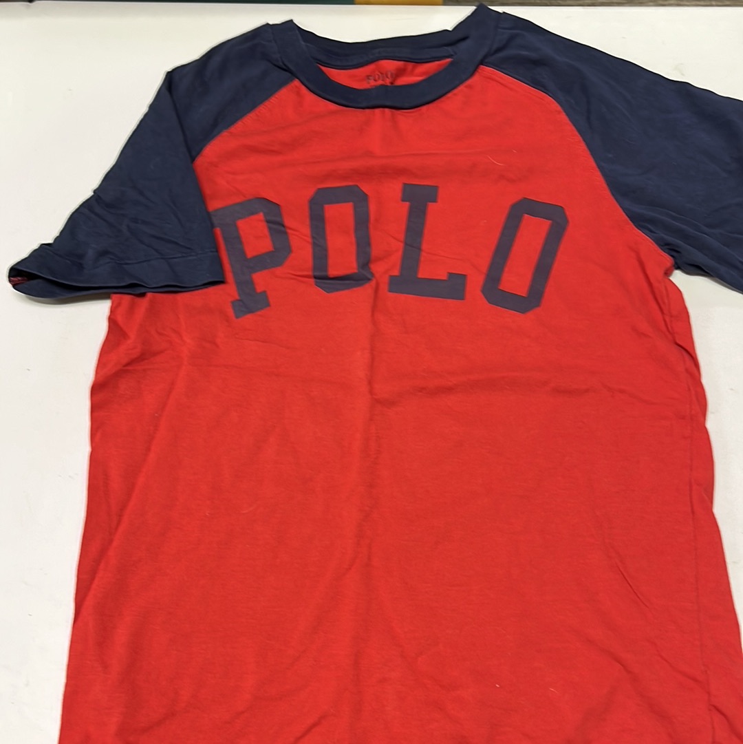 8 (M) Polo Red and Blue Tee
