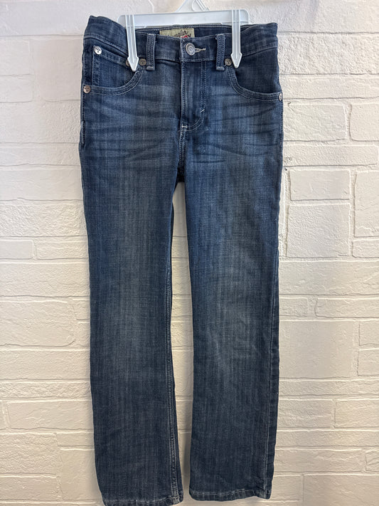 9 Slim Wrangler 20X Dark Wash Embroidered Pocket Jeans