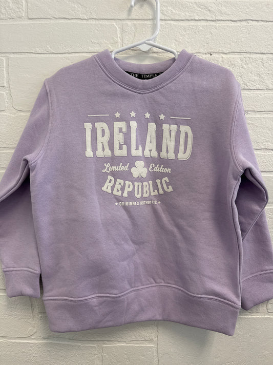 3/4 The Temple Bar Purple Ireland Republic Crewneck