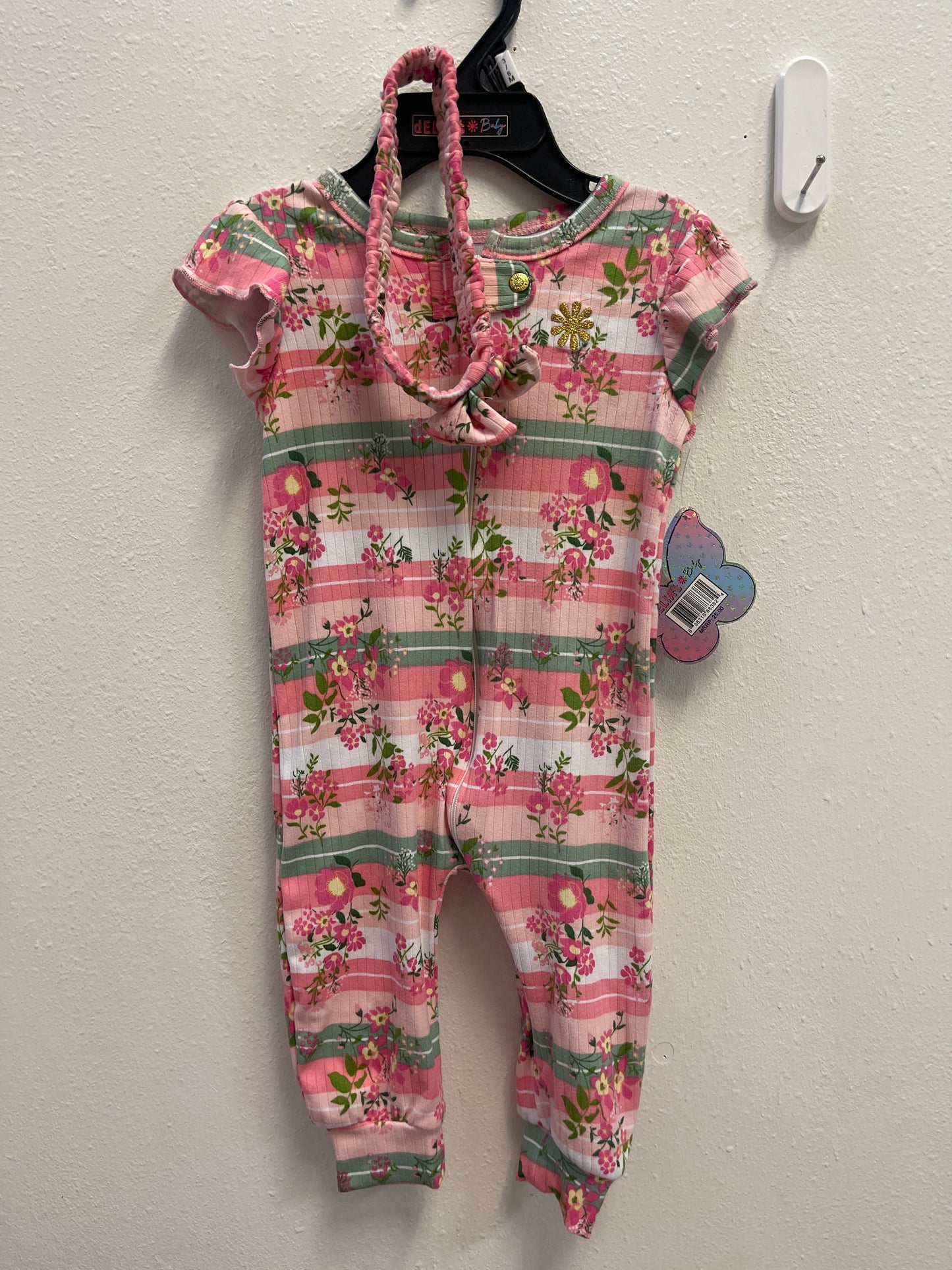 3/6m NEW Delias Baby Romper + Headband