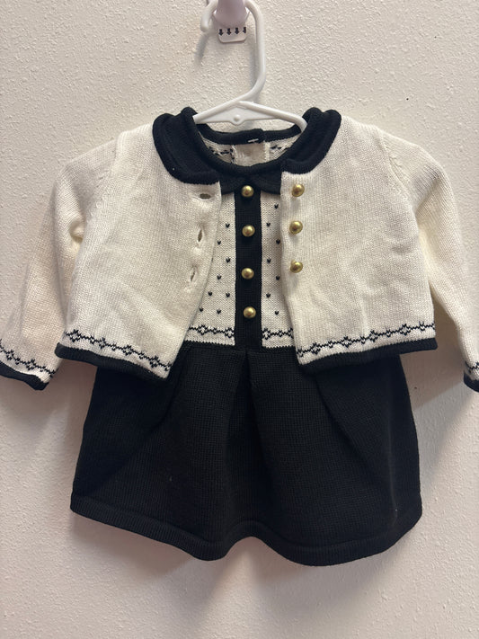 0-3m Janie and Jack Dress and Cardigan